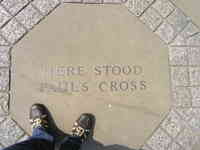 London, April 13-15th 2007: Meeting Sun Lim. St. Paul's Cathedral: Here stood Paul's Cross... and my feet too.