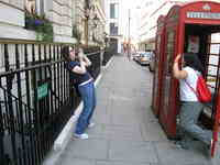London, April 13-15th 2007: Meeting Sun Lim. Telephone Booth at Golden Square.